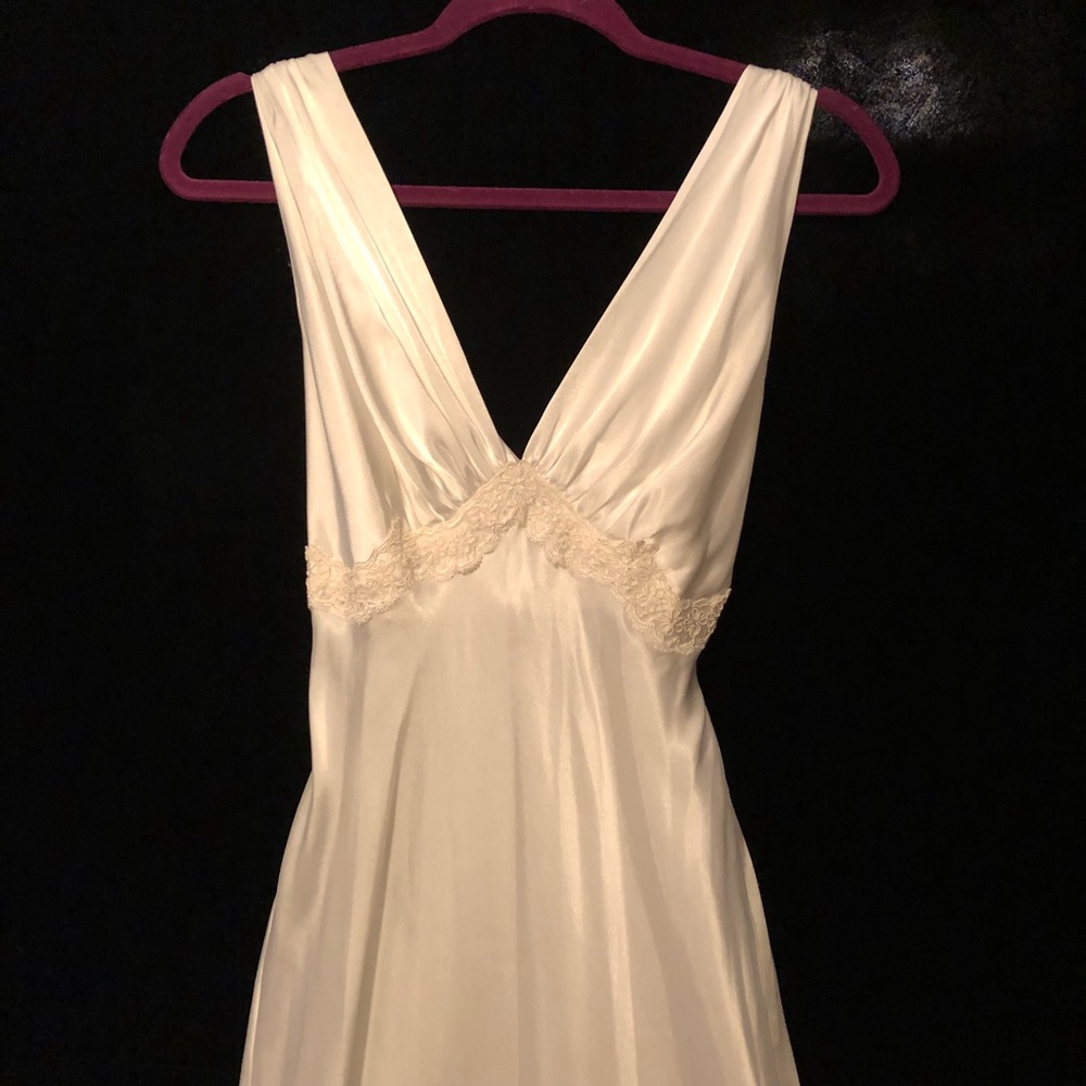 Elegant long Satin nightgown- very BRIDAL